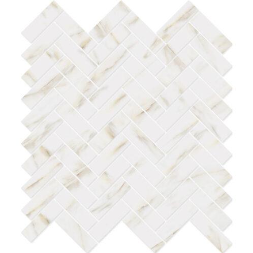 Baget Herringbone Calacatta Gold 25x50mm