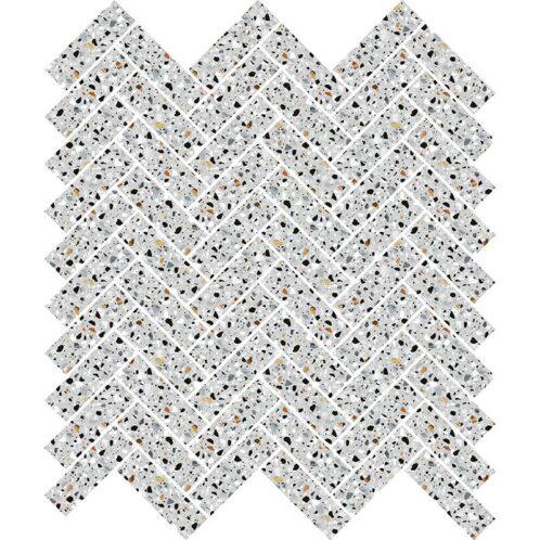 Baget Herringbone Terrazzo Grey 25x50mm