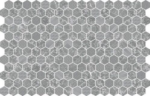 Hexa Grey Marble Deco 30x34mm